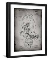 PP73-Faded Grey Football Leather Helmet 1927 Patent Poster-Cole Borders-Framed Giclee Print