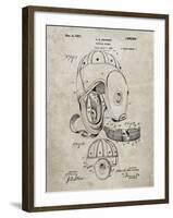 PP73-Sandstone Football Leather Helmet 1927 Patent Poster-Cole Borders-Framed Giclee Print