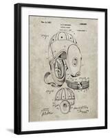 PP73-Sandstone Football Leather Helmet 1927 Patent Poster-Cole Borders-Framed Giclee Print