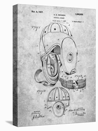 PP73-Slate Football Leather Helmet 1927 Patent Poster-Cole Borders-Stretched Canvas