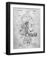 PP73-Slate Football Leather Helmet 1927 Patent Poster-Cole Borders-Framed Giclee Print