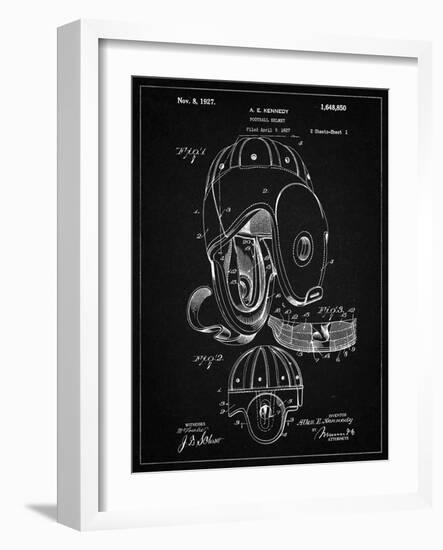 PP73-Vintage Black Football Leather Helmet 1927 Patent Poster-Cole Borders-Framed Giclee Print