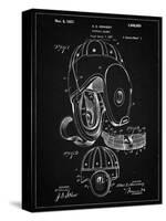 PP73-Vintage Black Football Leather Helmet 1927 Patent Poster-Cole Borders-Stretched Canvas