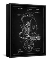 PP73-Vintage Black Football Leather Helmet 1927 Patent Poster-Cole Borders-Framed Stretched Canvas