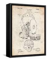 PP73-Vintage Parchment Football Leather Helmet 1927 Patent Poster-Cole Borders-Framed Stretched Canvas
