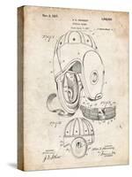 PP73-Vintage Parchment Football Leather Helmet 1927 Patent Poster-Cole Borders-Stretched Canvas