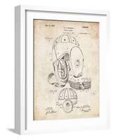 PP73-Vintage Parchment Football Leather Helmet 1927 Patent Poster-Cole Borders-Framed Giclee Print