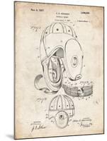 PP73-Vintage Parchment Football Leather Helmet 1927 Patent Poster-Cole Borders-Mounted Giclee Print