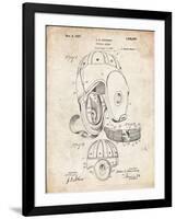 PP73-Vintage Parchment Football Leather Helmet 1927 Patent Poster-Cole Borders-Framed Giclee Print