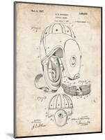 PP73-Vintage Parchment Football Leather Helmet 1927 Patent Poster-Cole Borders-Mounted Giclee Print