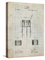 PP732-Antique Grid Parchment Bemis Marching Snare Drum and Stand Patent Poster-Cole Borders-Stretched Canvas