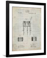 PP732-Antique Grid Parchment Bemis Marching Snare Drum and Stand Patent Poster-Cole Borders-Framed Giclee Print