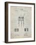 PP732-Antique Grid Parchment Bemis Marching Snare Drum and Stand Patent Poster-Cole Borders-Framed Giclee Print