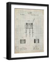 PP732-Antique Grid Parchment Bemis Marching Snare Drum and Stand Patent Poster-Cole Borders-Framed Giclee Print