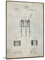 PP732-Antique Grid Parchment Bemis Marching Snare Drum and Stand Patent Poster-Cole Borders-Mounted Giclee Print