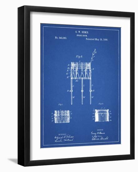 PP732-Blueprint Bemis Marching Snare Drum and Stand Patent Poster-Cole Borders-Framed Giclee Print