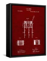 PP732-Burgundy Bemis Marching Snare Drum and Stand Patent Poster-Cole Borders-Framed Stretched Canvas