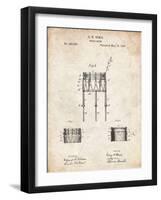 PP732-Vintage Parchment Bemis Marching Snare Drum and Stand Patent Poster-Cole Borders-Framed Giclee Print