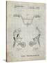 PP734-Antique Grid Parchment Bicycle Handlebar Art-Cole Borders-Stretched Canvas