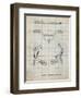 PP734-Antique Grid Parchment Bicycle Handlebar Art-Cole Borders-Framed Premium Giclee Print