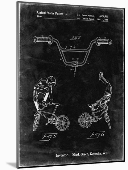 PP734-Black Grunge Bicycle Handlebar Art-Cole Borders-Mounted Giclee Print