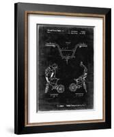 PP734-Black Grunge Bicycle Handlebar Art-Cole Borders-Framed Giclee Print