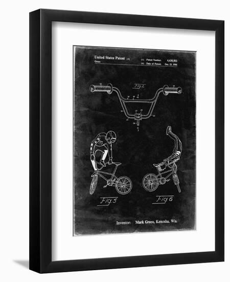 PP734-Black Grunge Bicycle Handlebar Art-Cole Borders-Framed Giclee Print