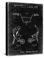PP734-Black Grunge Bicycle Handlebar Art-Cole Borders-Stretched Canvas