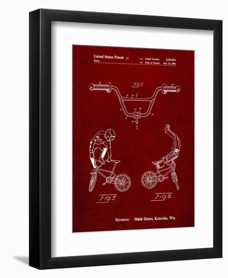 PP734-Burgundy Bicycle Handlebar Art-Cole Borders-Framed Giclee Print