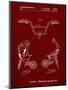 PP734-Burgundy Bicycle Handlebar Art-Cole Borders-Mounted Giclee Print