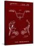 PP734-Burgundy Bicycle Handlebar Art-Cole Borders-Stretched Canvas