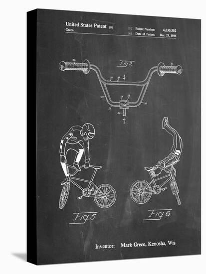 PP734-Chalkboard Bicycle Handlebar Art-Cole Borders-Stretched Canvas