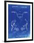 PP734-Faded Blueprint Bicycle Handlebar Art-Cole Borders-Framed Giclee Print