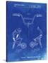 PP734-Faded Blueprint Bicycle Handlebar Art-Cole Borders-Stretched Canvas