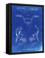 PP734-Faded Blueprint Bicycle Handlebar Art-Cole Borders-Framed Stretched Canvas