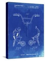 PP734-Faded Blueprint Bicycle Handlebar Art-Cole Borders-Stretched Canvas