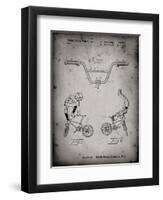 PP734-Faded Grey Bicycle Handlebar Art-Cole Borders-Framed Giclee Print