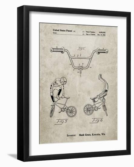 PP734-Sandstone Bicycle Handlebar Art-Cole Borders-Framed Giclee Print