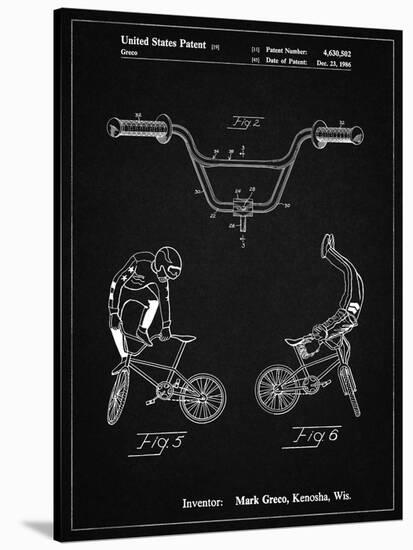 PP734-Vintage Black Bicycle Handlebar Art-Cole Borders-Stretched Canvas