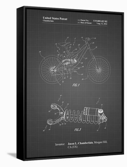 PP735-Black Grid Bicycle Shock Art-Cole Borders-Framed Stretched Canvas