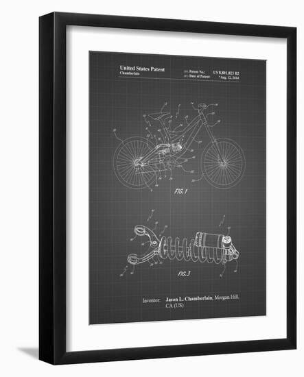 PP735-Black Grid Bicycle Shock Art-Cole Borders-Framed Giclee Print