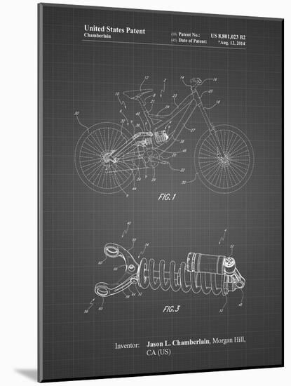 PP735-Black Grid Bicycle Shock Art-Cole Borders-Mounted Giclee Print