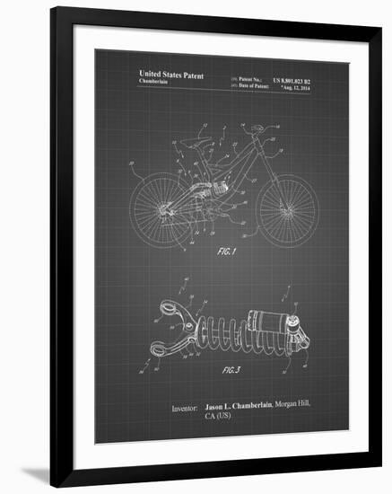 PP735-Black Grid Bicycle Shock Art-Cole Borders-Framed Giclee Print