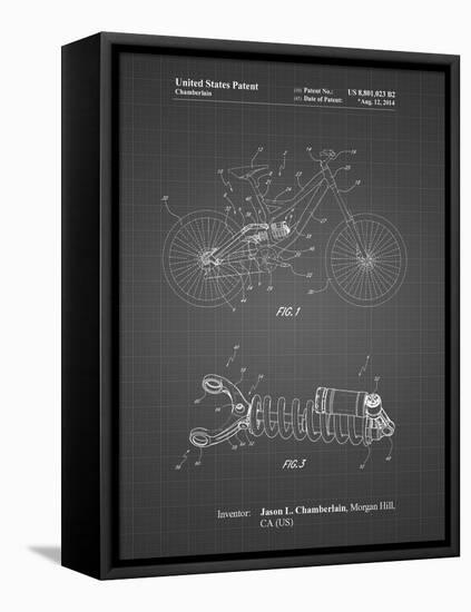 PP735-Black Grid Bicycle Shock Art-Cole Borders-Framed Stretched Canvas