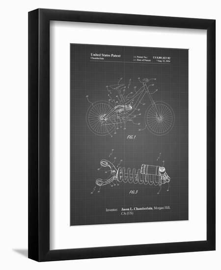 PP735-Black Grid Bicycle Shock Art-Cole Borders-Framed Giclee Print