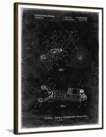 PP735-Black Grunge Bicycle Shock Art-Cole Borders-Framed Premium Giclee Print