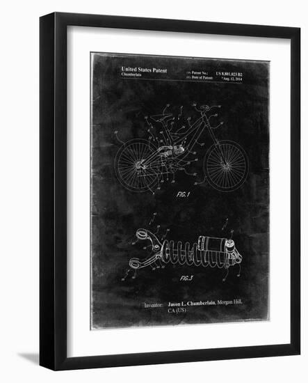 PP735-Black Grunge Bicycle Shock Art-Cole Borders-Framed Giclee Print