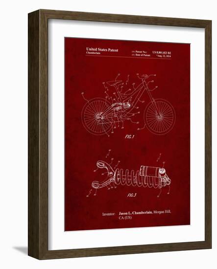 PP735-Burgundy Bicycle Shock Art-Cole Borders-Framed Giclee Print