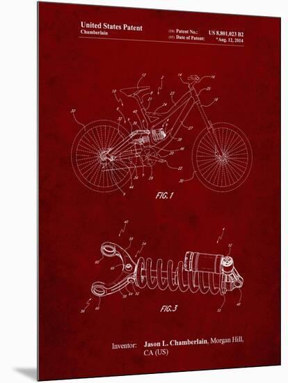 PP735-Burgundy Bicycle Shock Art-Cole Borders-Mounted Premium Giclee Print