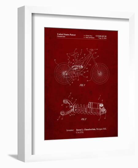 PP735-Burgundy Bicycle Shock Art-Cole Borders-Framed Giclee Print